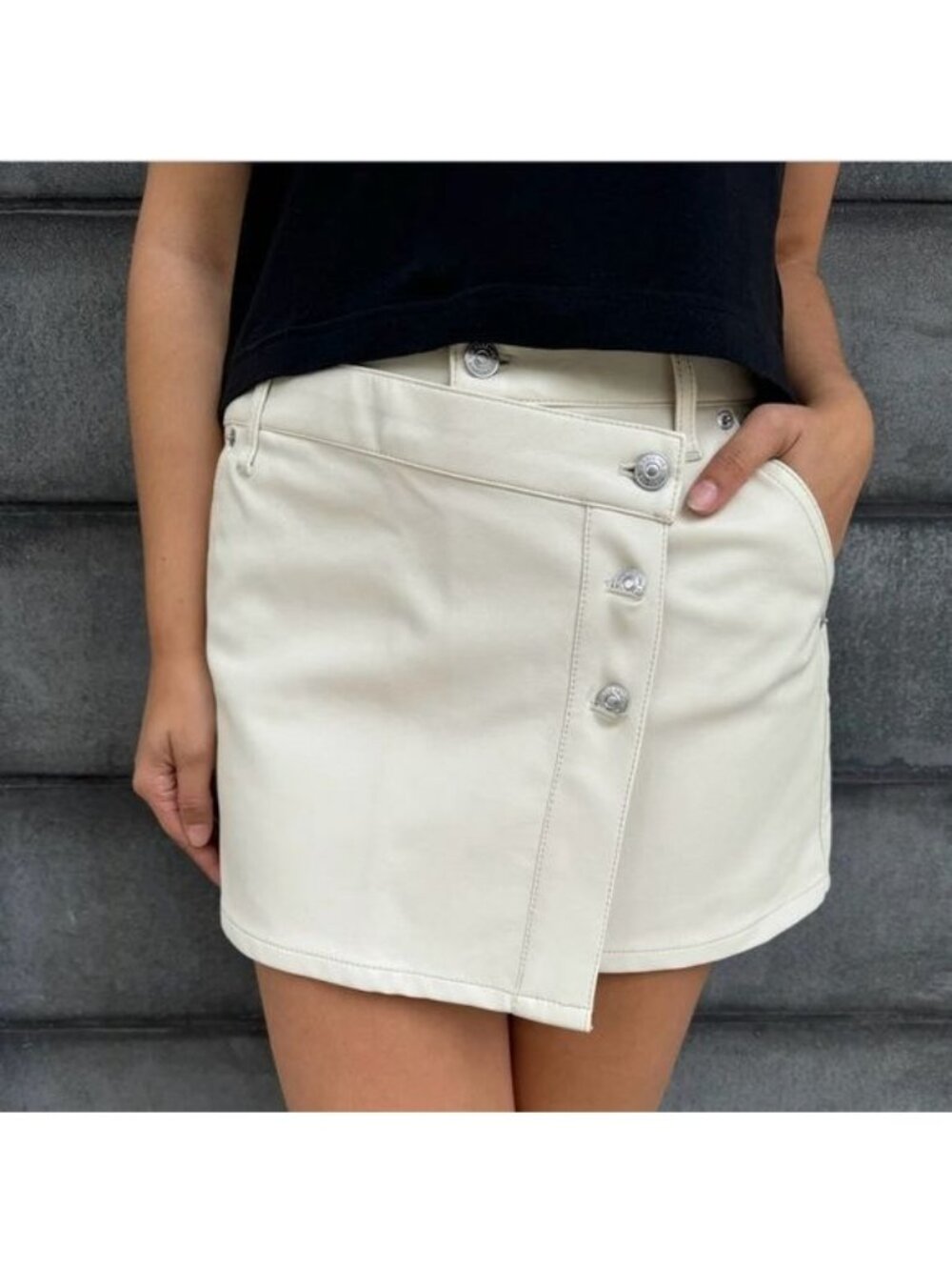 Free People/We The Free Wynne Vegan Leather Skirt Size EU 32 - US Large